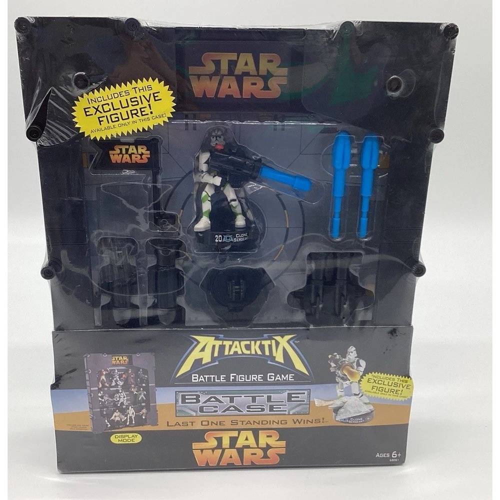 2005 Star Wars Attacktix Battle Case With Exclusive Clone Figure New Sealed